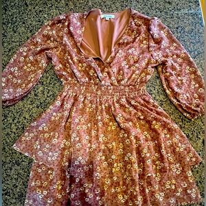 Large flower print dress